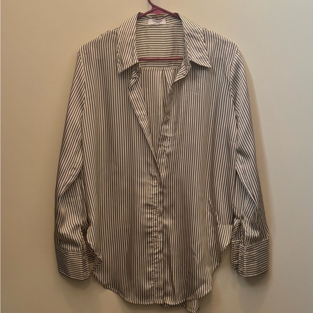 Classic Black and White Casual Button Down Shirt